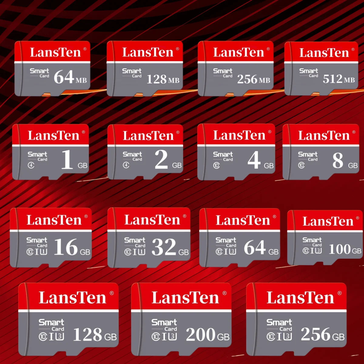 LansTen Memory Card 64MB 128MB 256MB 512MB 1GB 2GB 4GB 8GB 16GB 32GB