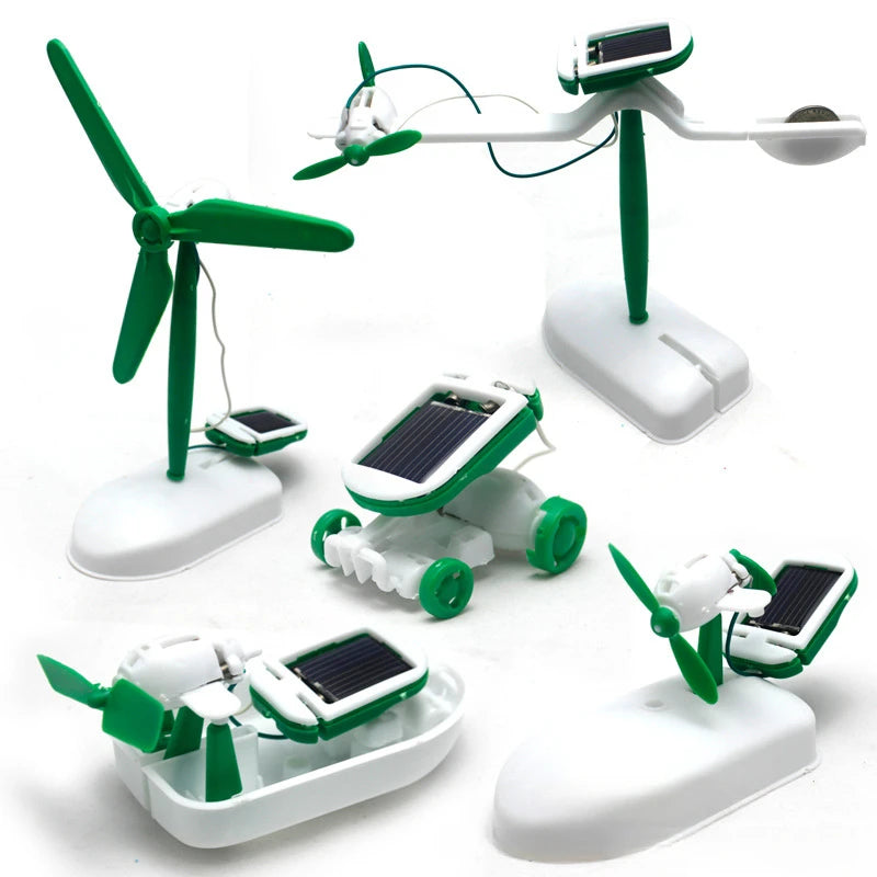 6-In-1 Solar-Power Robot Kit Assembling Ship Fan Windmill Car Toys