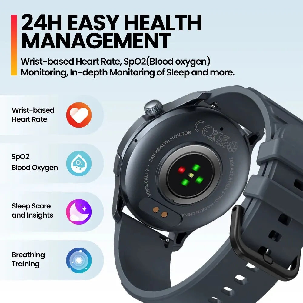 New Zeblaze Btalk 3 PRO Smart Watch 1.43" AMOLED Display Bluetooth