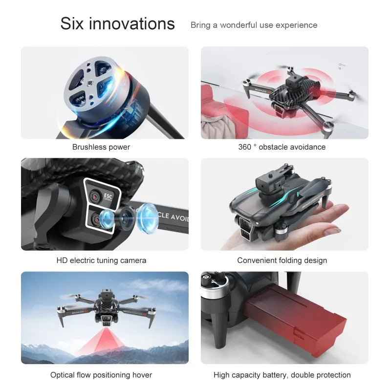 T2 Dual Battery Drone, 1800mAh, Brushless Motor Optical Flow Dual Camera Quadcopter RC Toys