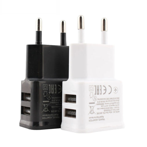 5V Portable Dual USB Power Adapter Mobile Phone Charger Electrical Socket Travel Smart Matching Charger Adapter For Smartphone