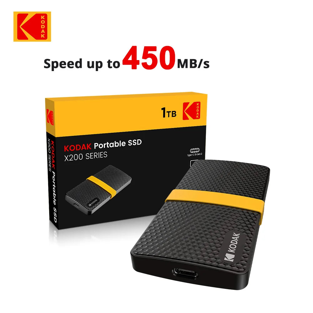 Kodak SSD Portable Drive GEN 2 Mobile Solid State DriveType-C 3.1 Metal PSSD 256GB 512GB 1TB 2TB for PS5 PS4 XBOX Laptop PC