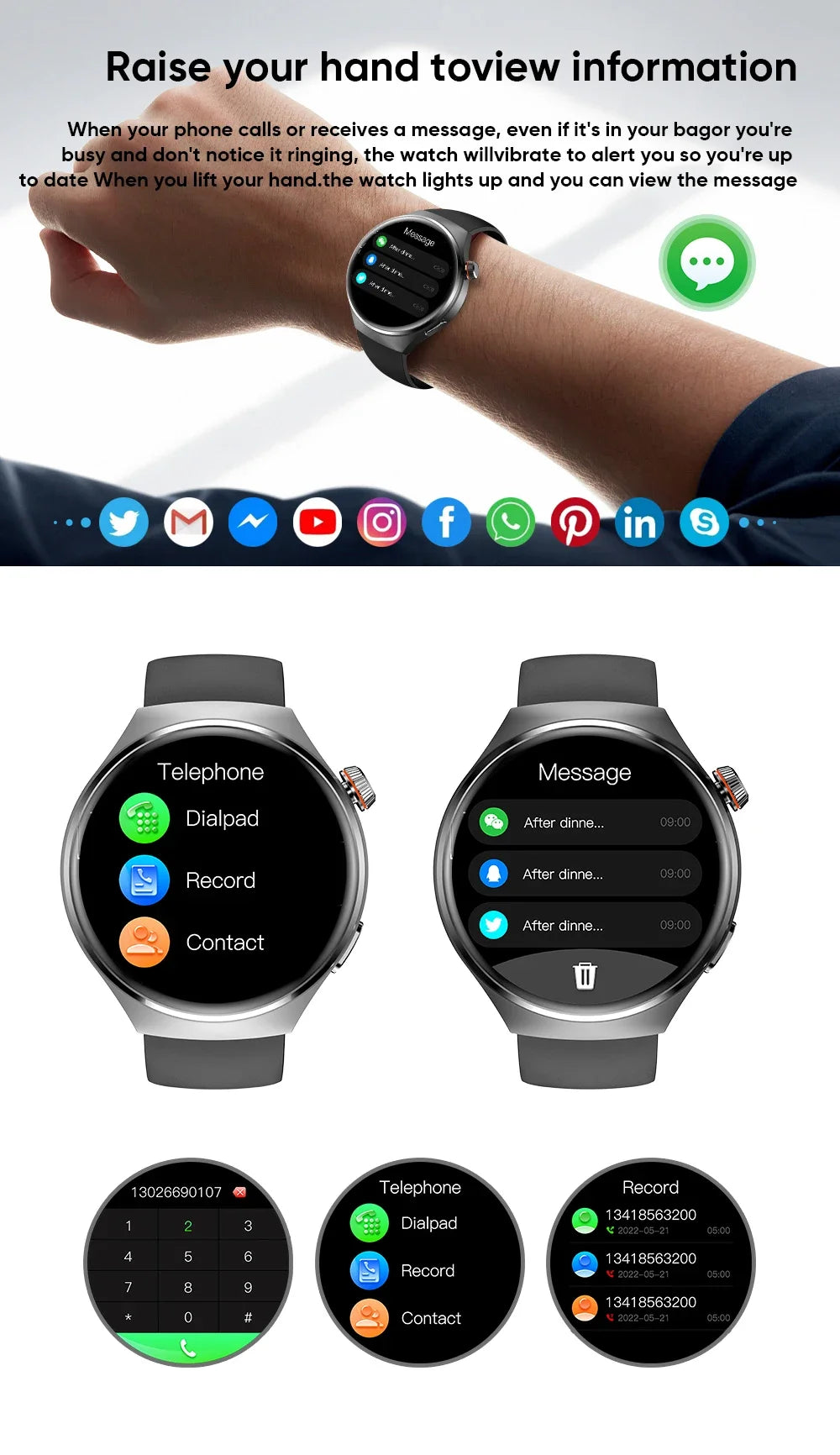 New NFC Men's Smart Watch AMOLED1.43-inch Large Screen Bluetooth Call Heart Rate Detection Outdoor Sports Women's Smartwatches