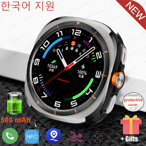 For Samsung Galaxy Watch 7 Ultra New GPS Track Smart Watch Men AMOLED Always Display Clock BT Talk NFC Sport Smartwatches Women