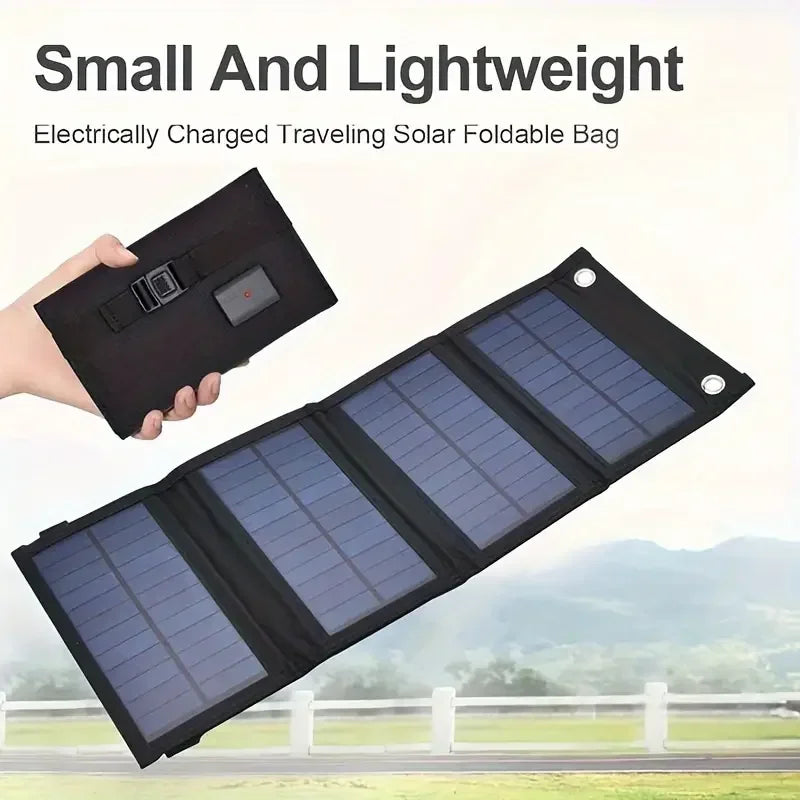 Portable USB Solar Charger Foldable Solar Panel Phone Charging Battery Waterproof Outdoor Mobile Power for Camping Hiking