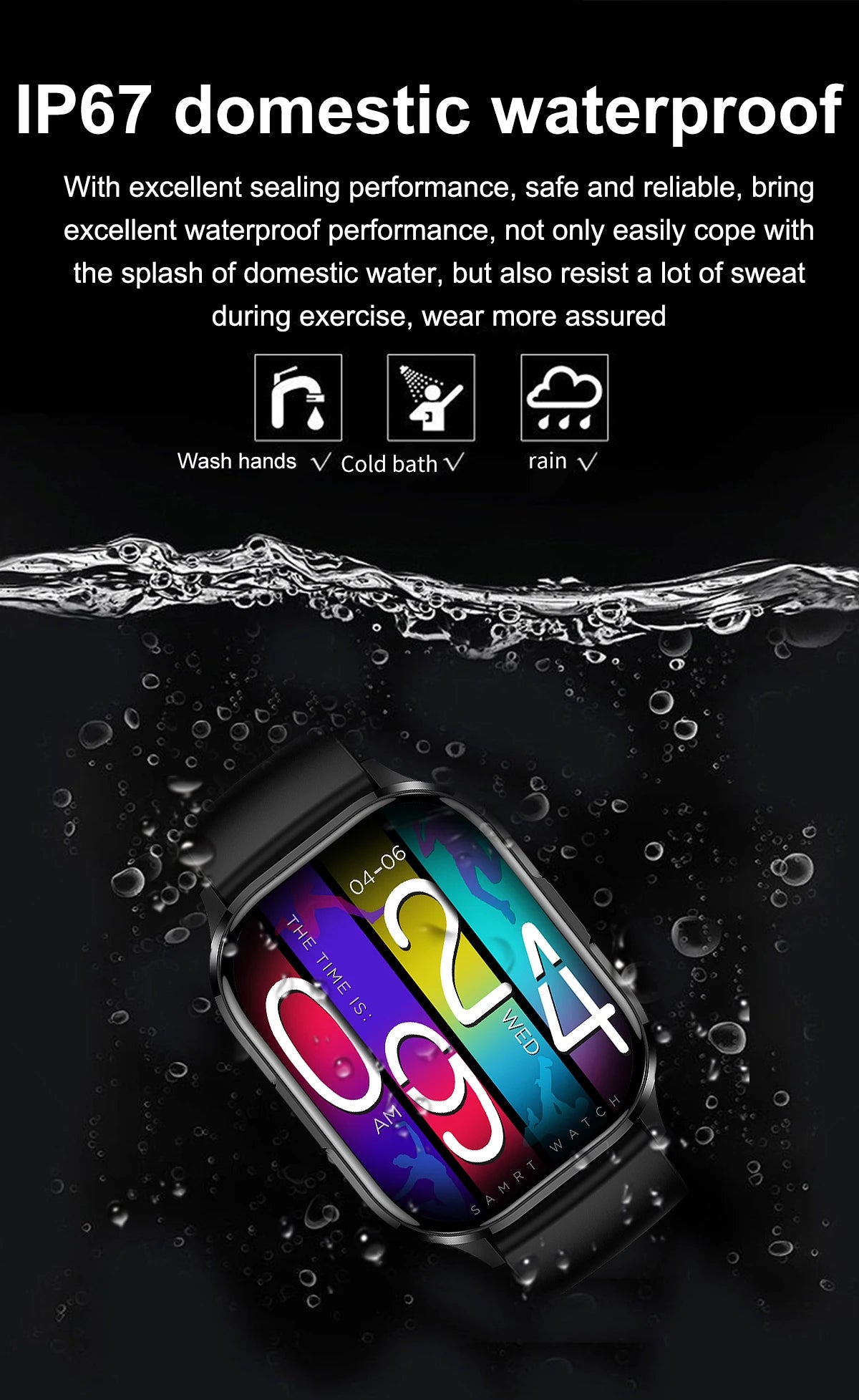 2024 New Smart Watch Heart Rate Sleep Monitor Breathing Training AMOLED HD Screen Bluetooth Call Weather Forecast Smartwatches