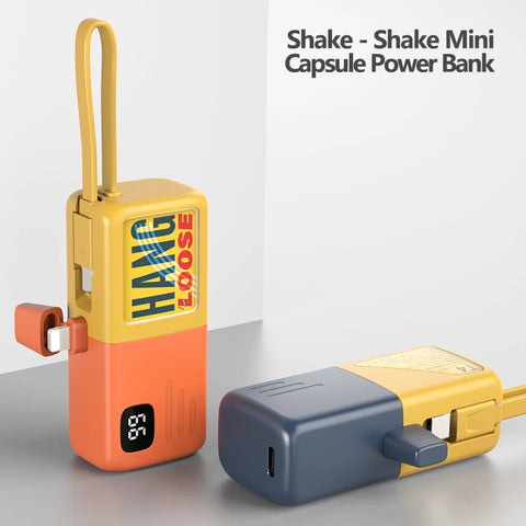 Portable Hang Loose Charger Mini Capsule Power Bank 5000mAh PowerBank With Type-C Cable Super Fast Charging For IPhone Xiaomi