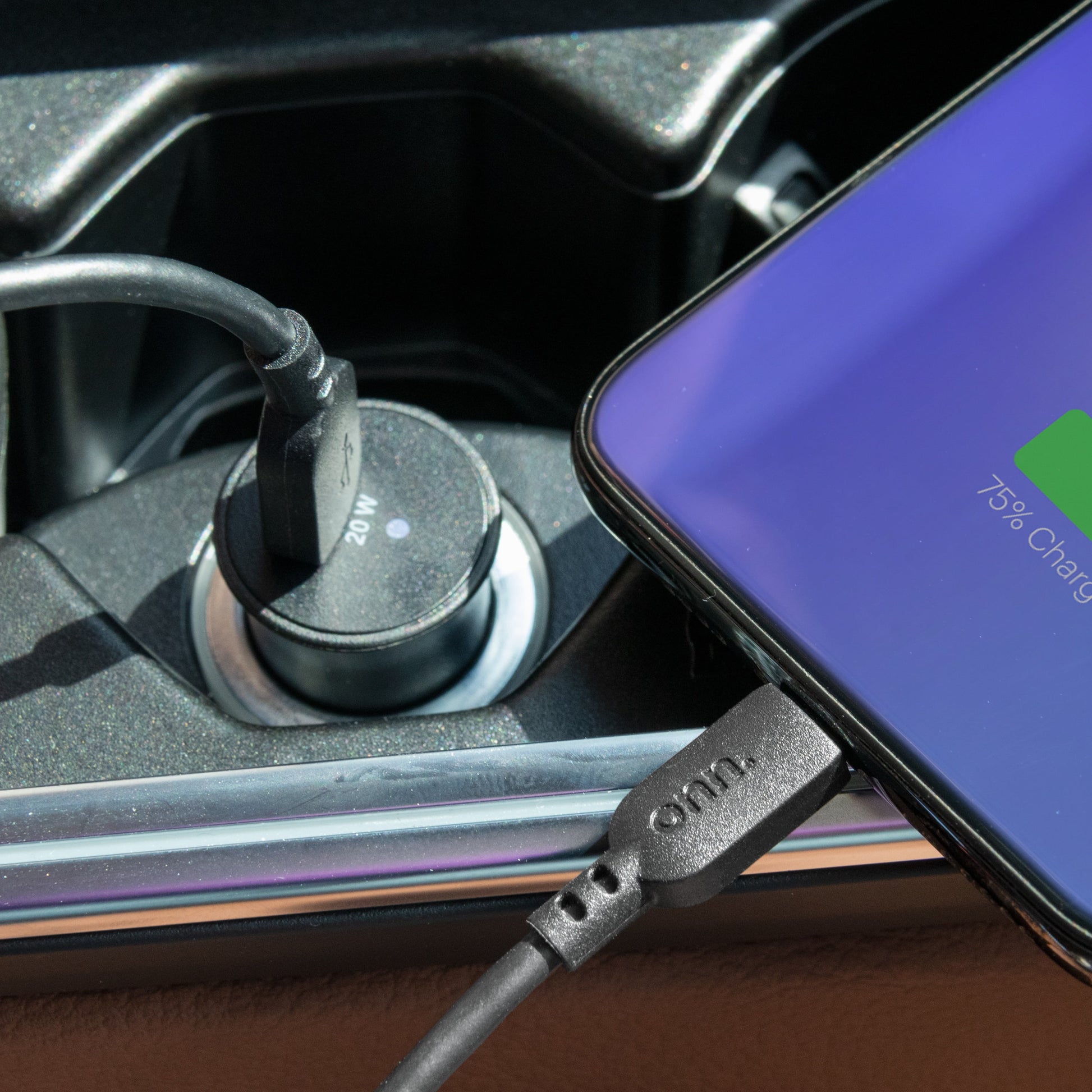 . 20W Power Delivery Car Charging Kit with Lightning to USB-C Cable, Black