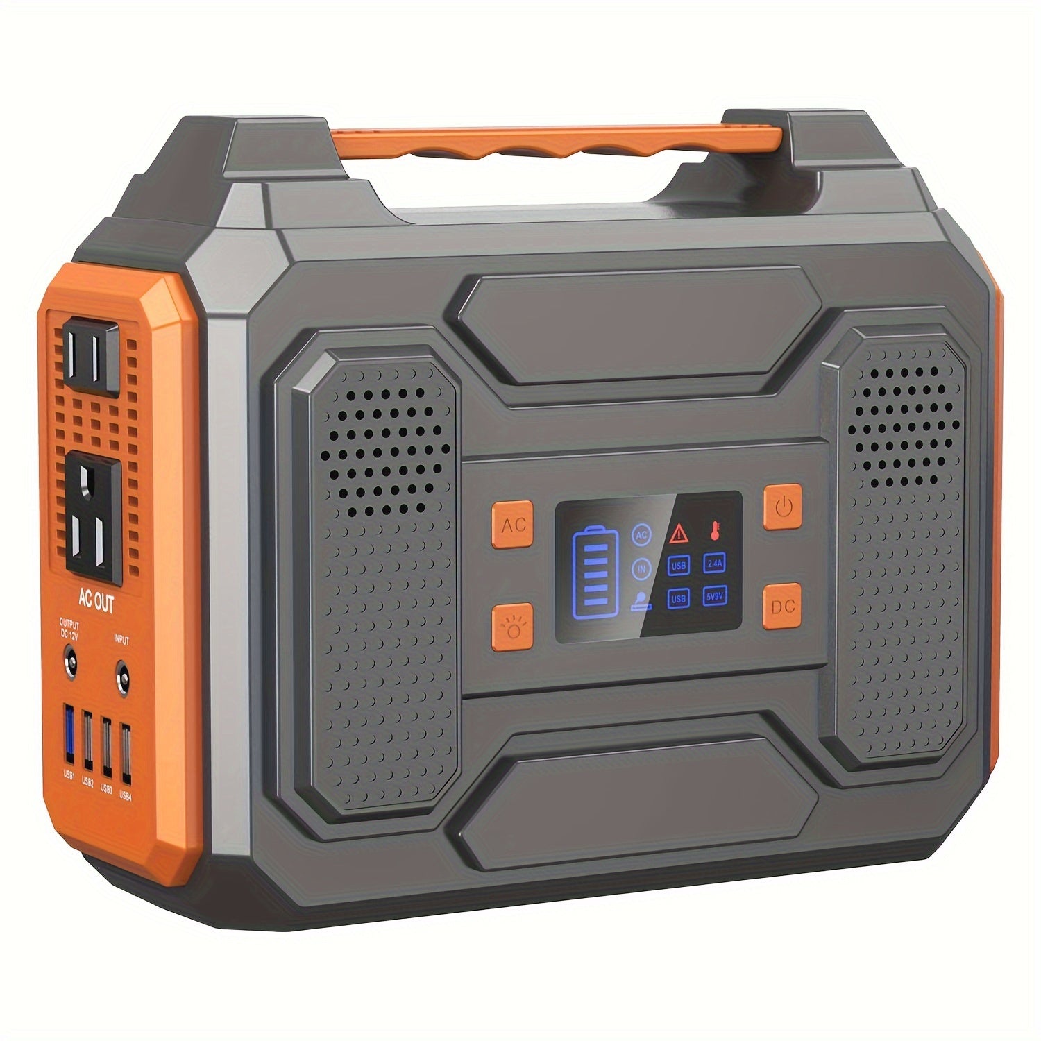 [280Wh Portable Power Station] 300W Portable Power Station - 280Wh Compact Lithium-Ion Battery Charger with Dual 110V AC Outlets, DC & USB QC3.0 Outputs, LED Flashlight, Built-in Cooling Vents for Camping, RV, Emergency Home
