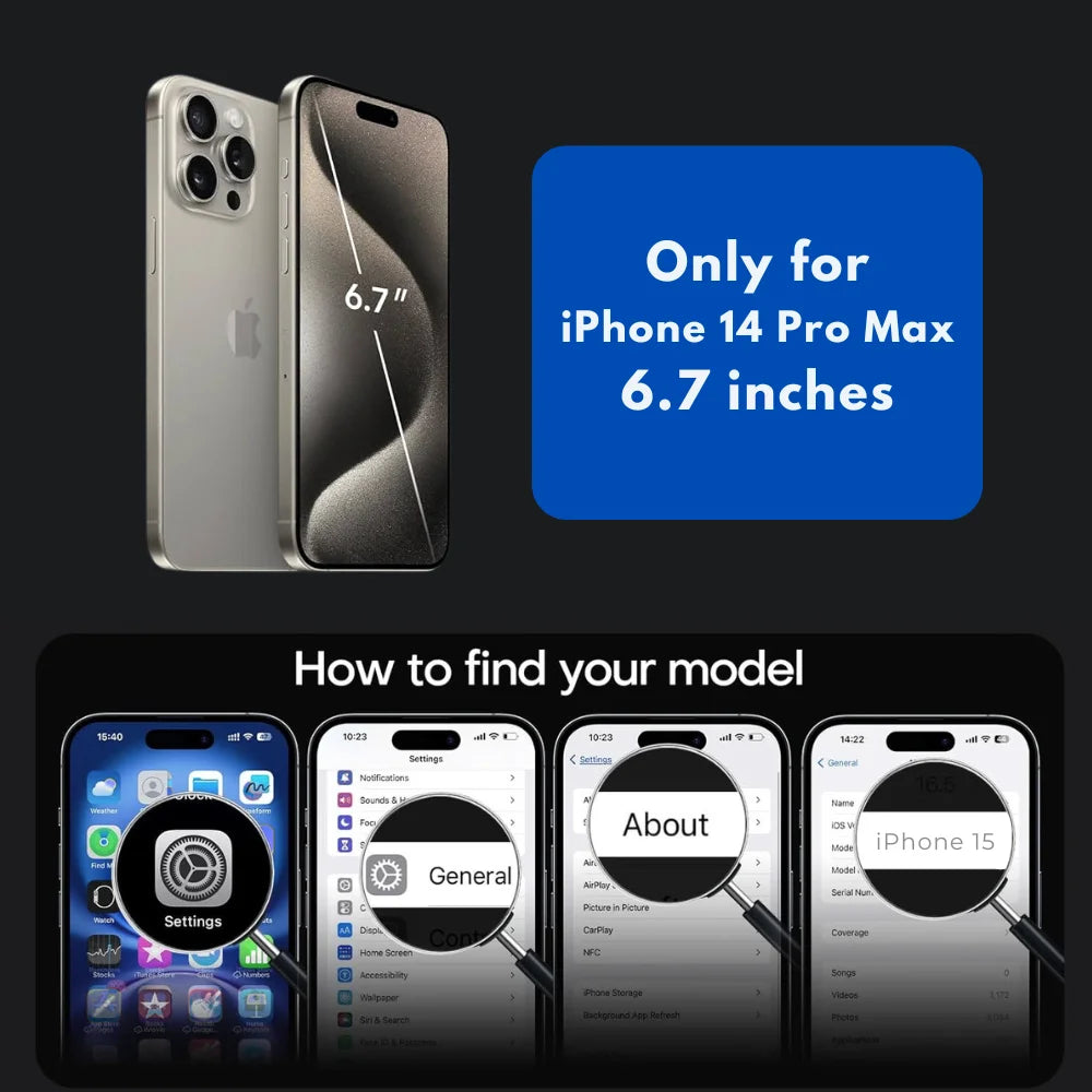 Magnetic Clear Case for Iphone 14 Pro Max, Slim Fit, Anti-Drop Shockproof, Rose