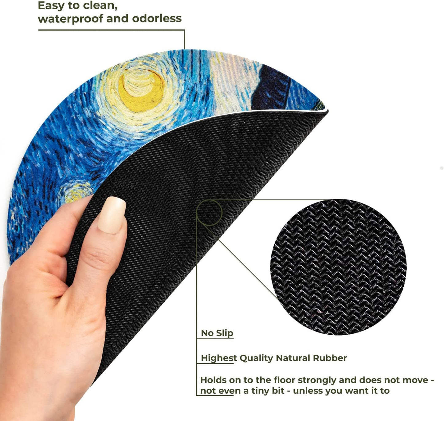 ARTHERE Mouse Pad - Mouse Pads with Famous Art, Cute Mouse Pad, Mouse Mat, Mousepad Mouse Pads for Wireless Mouse, Leather Mousepad (The Starry Night by Vincent Van Gogh)