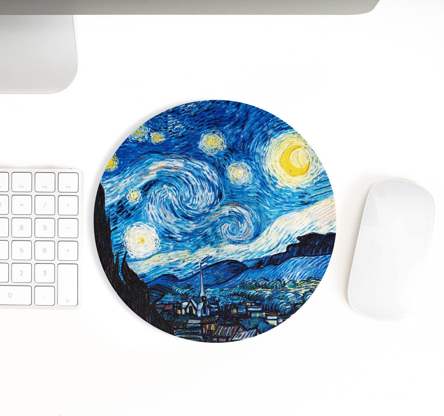 ARTHERE Mouse Pad - Mouse Pads with Famous Art, Cute Mouse Pad, Mouse Mat, Mousepad Mouse Pads for Wireless Mouse, Leather Mousepad (The Starry Night by Vincent Van Gogh)