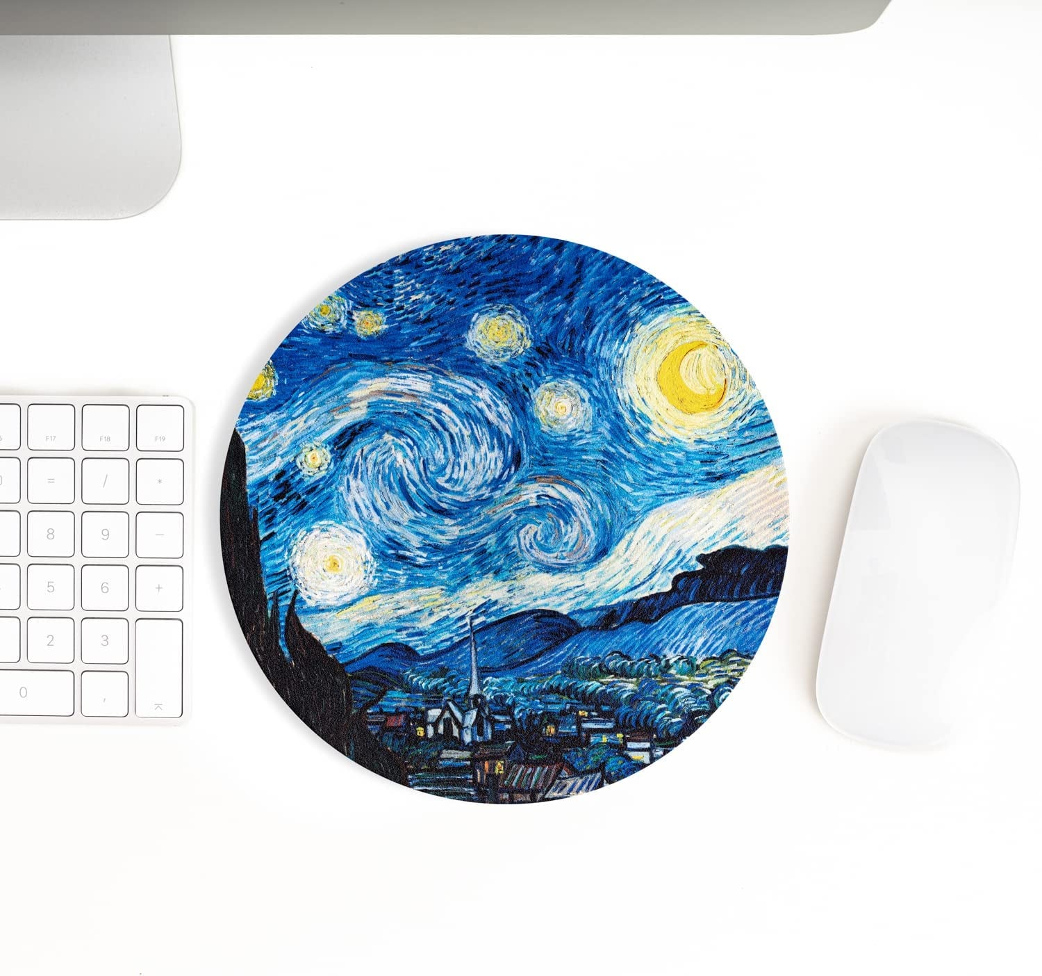 ARTHERE Mouse Pad - Mouse Pads with Famous Art, Cute Mouse Pad, Mouse Mat, Mousepad Mouse Pads for Wireless Mouse, Leather Mousepad (The Starry Night by Vincent Van Gogh)