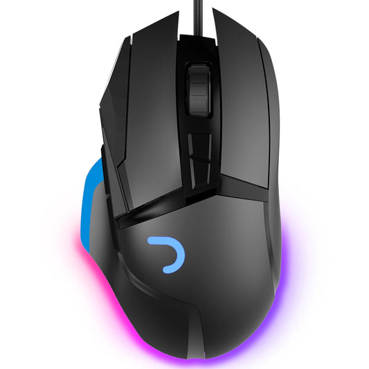 Wired Gaming Mouse for Pc/Mac/Laptop, 16000 DPI True Optical Sensor, 8 Programmable Buttons, RGB - Black