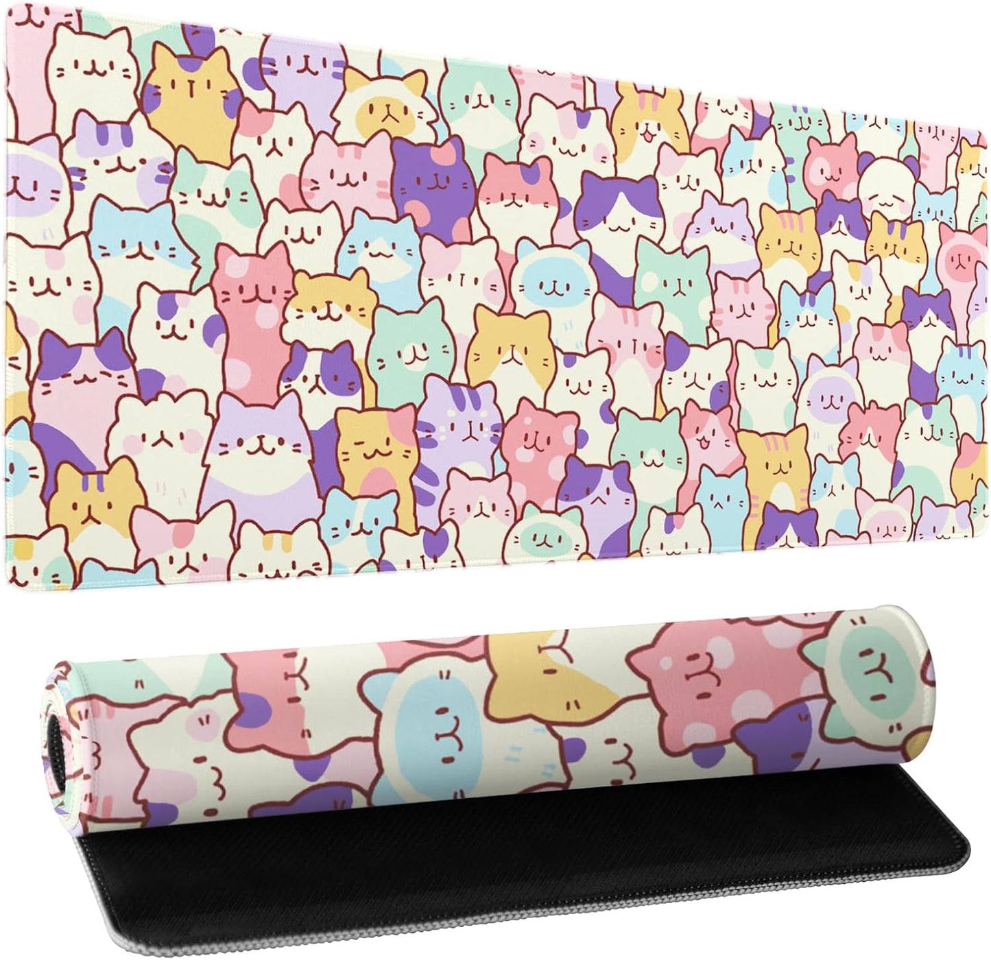 Japanese Cherry Blossom Sakura Large Gaming Mouse Pad 31.5×11.8 Inch XL Extended Waterproof Moudepads Non-Slip Rubber Base Keyboard Mat for Work/Office/Home