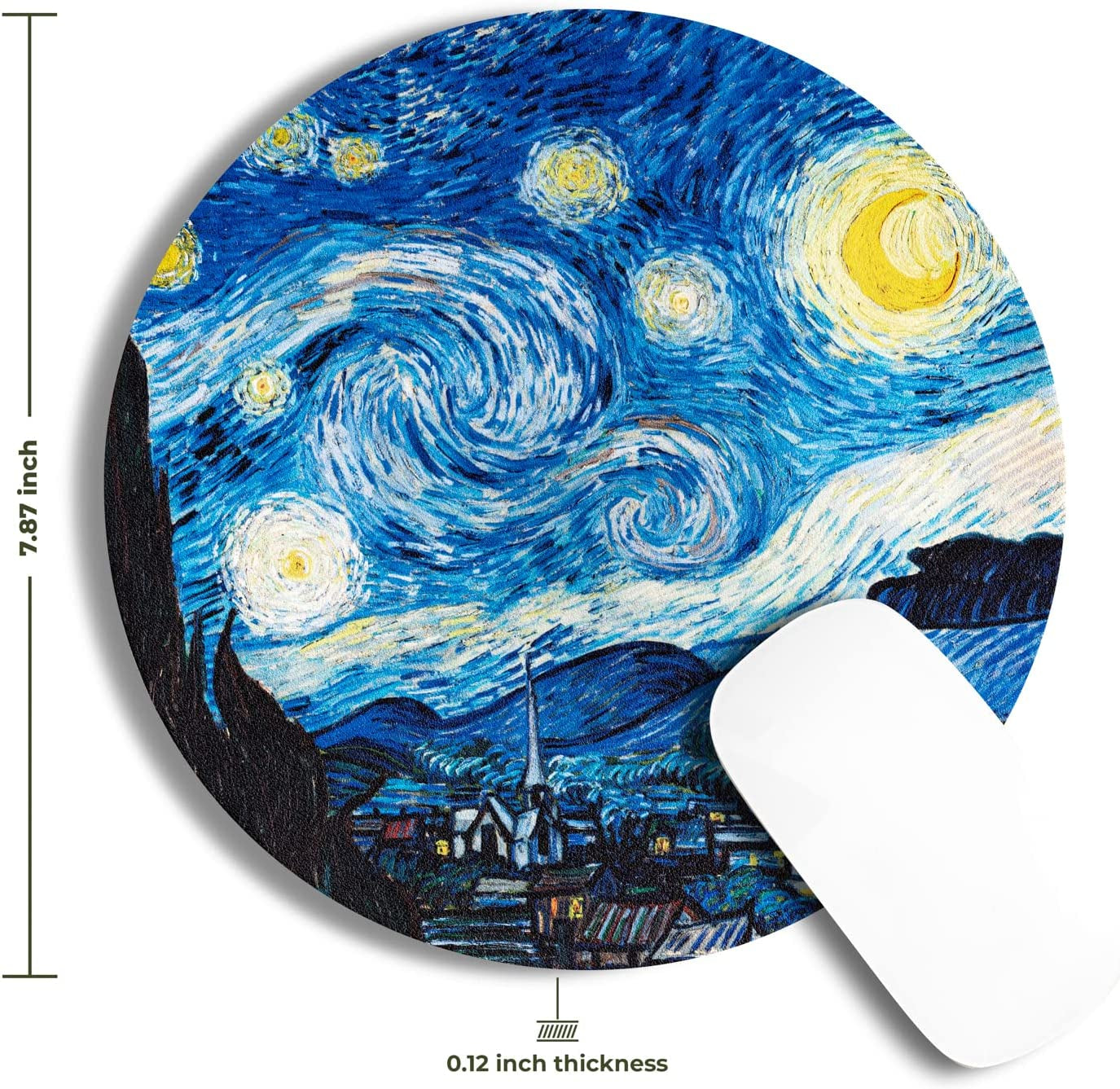 ARTHERE Mouse Pad - Mouse Pads with Famous Art, Cute Mouse Pad, Mouse Mat, Mousepad Mouse Pads for Wireless Mouse, Leather Mousepad (The Starry Night by Vincent Van Gogh)