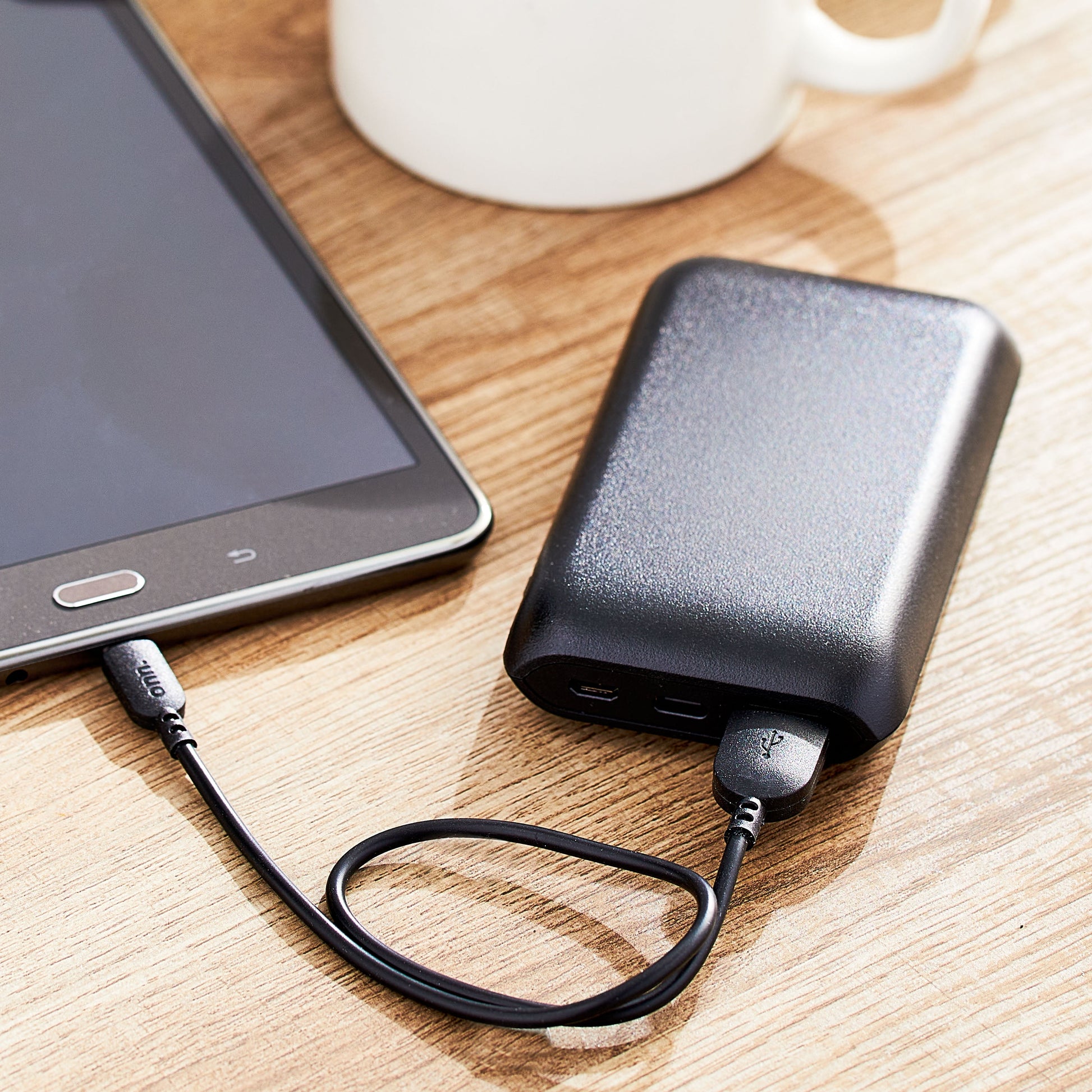 . 8,000 Mah Portable Battery with Usb-C/Micro-Usb/Usb Ports, Black