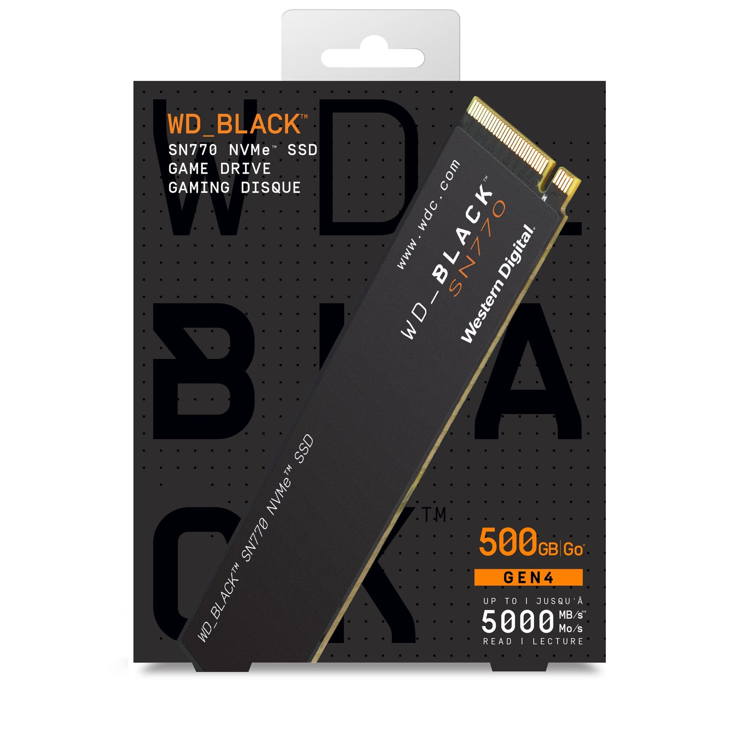 _BLACK 500GB SN770 Nvme SSD Internal Gaming Solid State Drive - Pcie Gen4 , M.2 2280, up to 5,150Mb/S - BBDL5000ANC-WRWM