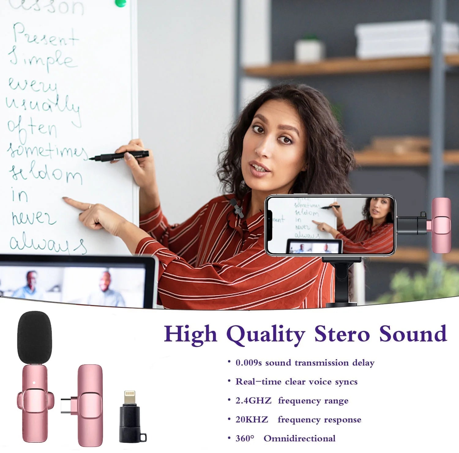 , Wireless Microphone Wireless Lavalier