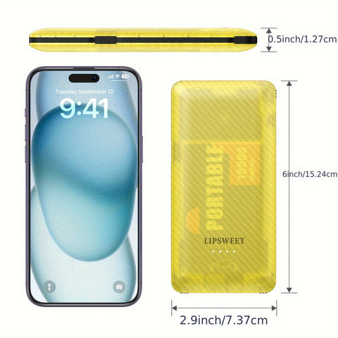 10000mAh Portable Charger Yellow With Built-in Cables And AC Wall Plug, USB C Fast Charging Power Bank, External Battery Pack Compatible With IPhone, Samsung, Tablet Etc