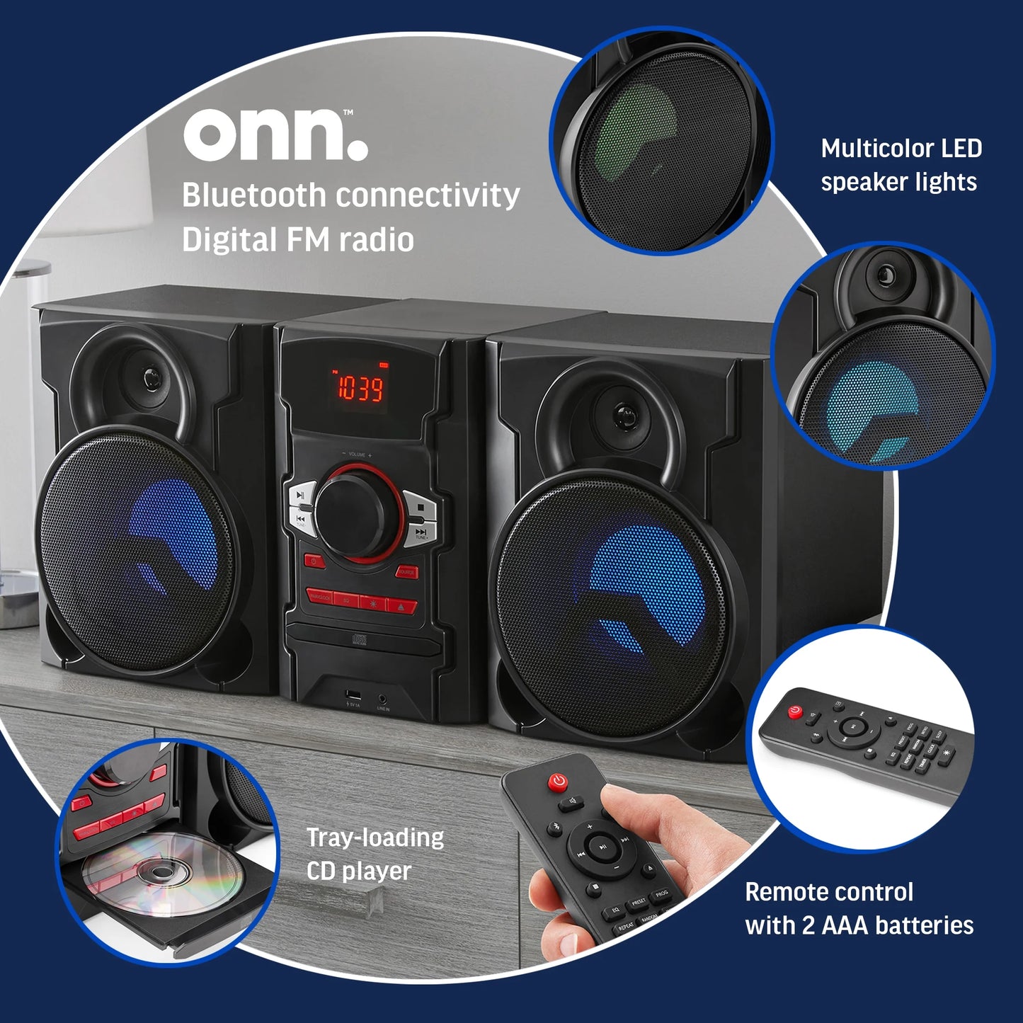 . 100W CD Stereo with USB & Bluetooth Cectivity