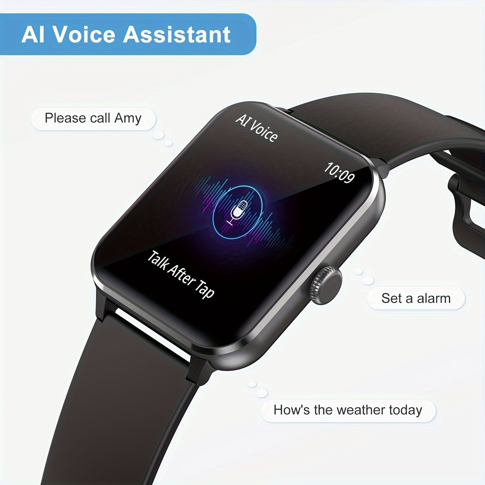 Blackview R50 Smart Watch With Wireless Call Answer\Make Call, 1.85 Inch HD Full Touchscreen, Case Made Of PC And Scratch Resistant Glass, 24H Monitoring, Sleep Monitoring, Sports Tracker, Pedometer, Music Photo Watch With Mi